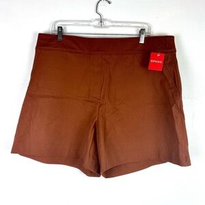 Spanx 1X Plus Pull On Rust Bronze Glow On the Go Shorts 6"